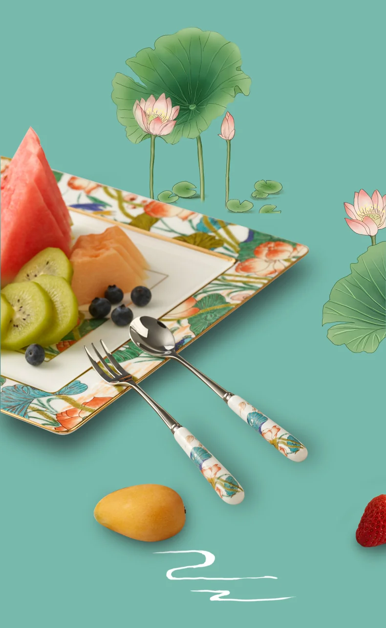 [China Direct Shipping, 5-7days] Happiness and Harmony 13 Heads Fruit Dessert Set detail image 10