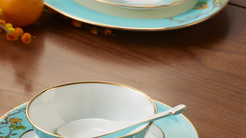 [China Direct Shipping, 5-7 days] Auratic China Porcelain Yongfengyuan Lady Porcelain Westlake Blue 29 Heads Chinese Household Tableware Set detail image 9