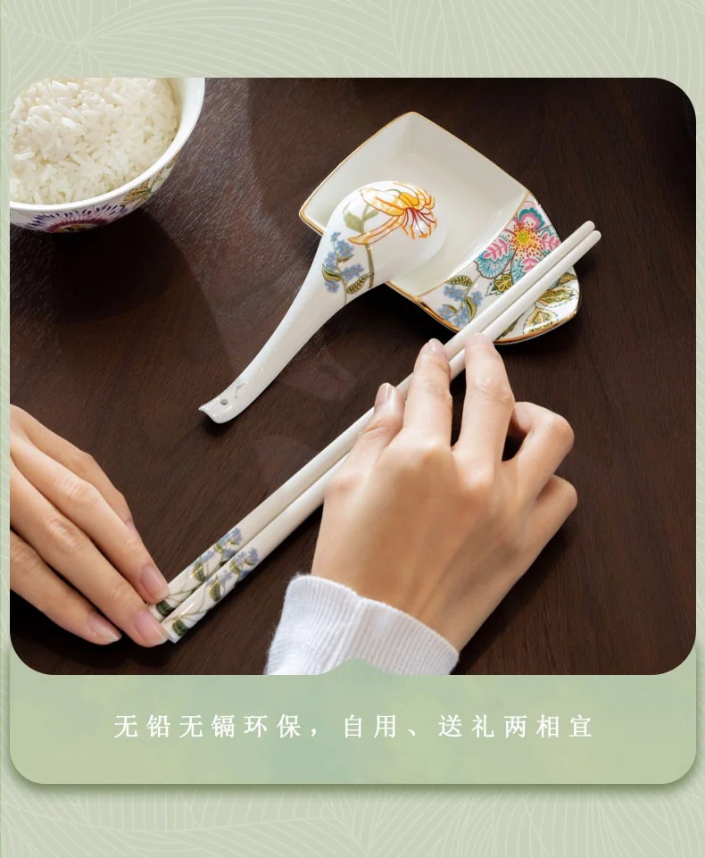 Auratic, Happiness Gift · Spring Blossoms, 44  pieces Tableware Bowls, Plates, Spoons, Chinese Household Tableware Set, Gift Set detail image 27