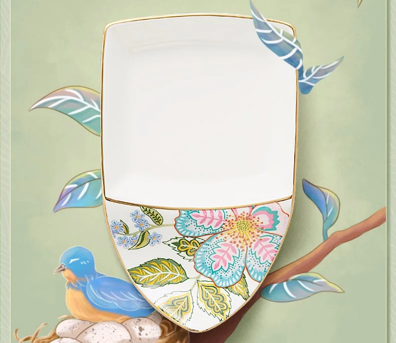 Auratic, Happiness Gift · Spring Blossoms, 44  pieces Tableware Bowls, Plates, Spoons, Chinese Household Tableware Set, Gift Set detail image 6