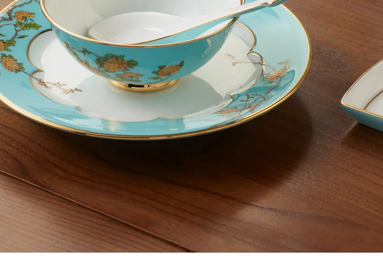 【Direct shipping from China, 5-7 days】Auratic China Porcelain Yongfengyuan Lady Porcelain West Lake Blue 44 Heads Tableware (6 persons) detail image 10