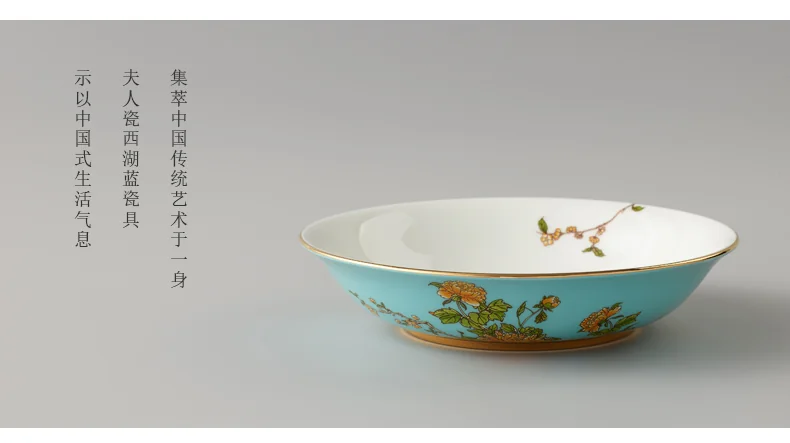 【Direct shipping from China, 5-7 days】Auratic China Porcelain Yongfengyuan Lady Porcelain West Lake Blue 44 Heads Tableware (6 persons) detail image 14