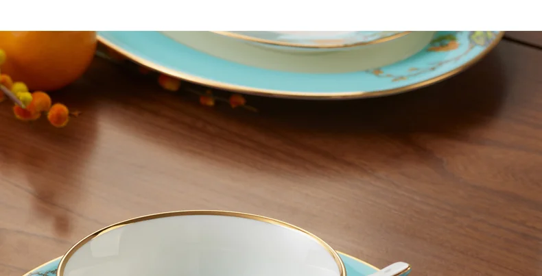 【Direct shipping from China, 5-7 days】Auratic China Porcelain Yongfengyuan Lady Porcelain West Lake Blue 44 Heads Tableware (6 persons) detail image 9