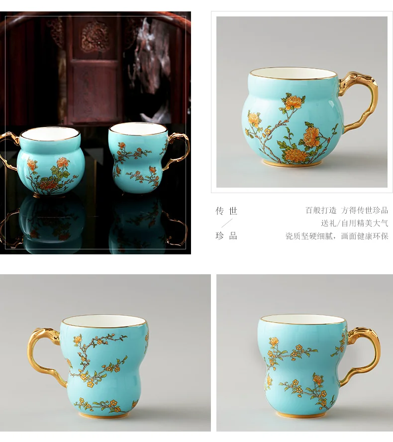 [Direct mail from China, delivery time is 10-15 days]  Auratic Chinese porcelain Yongfengyuan Madam porcelain West Lake blue harp and sesame cup detail image 5