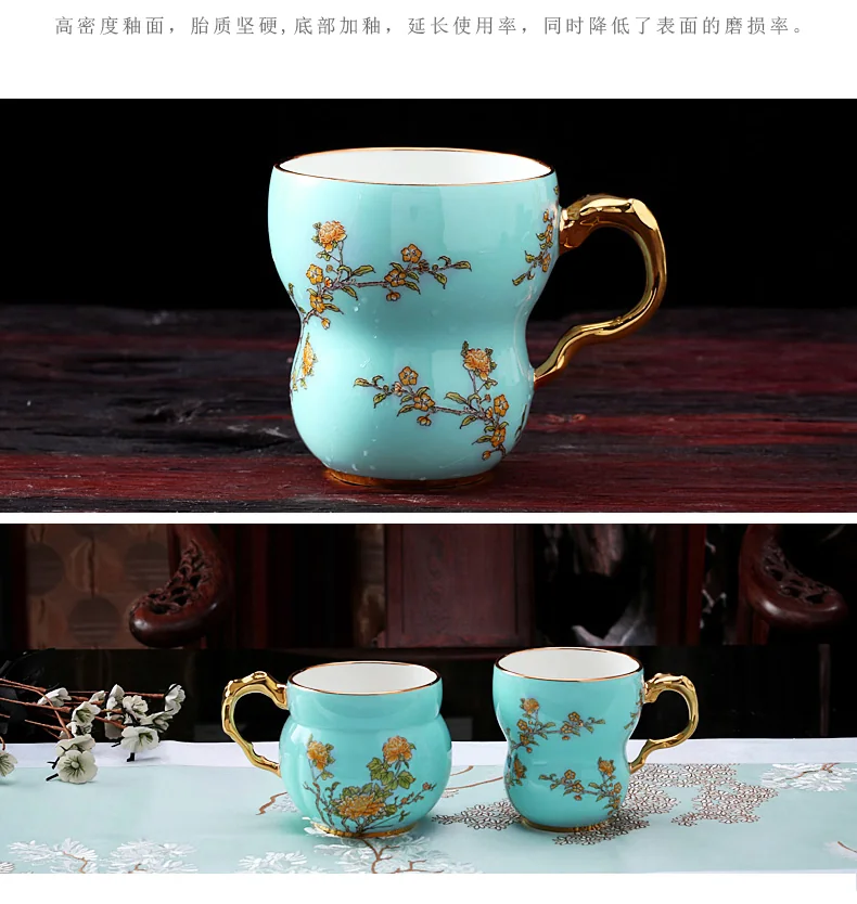 [Direct mail from China, delivery time is 10-15 days]  Auratic Chinese porcelain Yongfengyuan Madam porcelain West Lake blue harp and sesame cup detail image 6