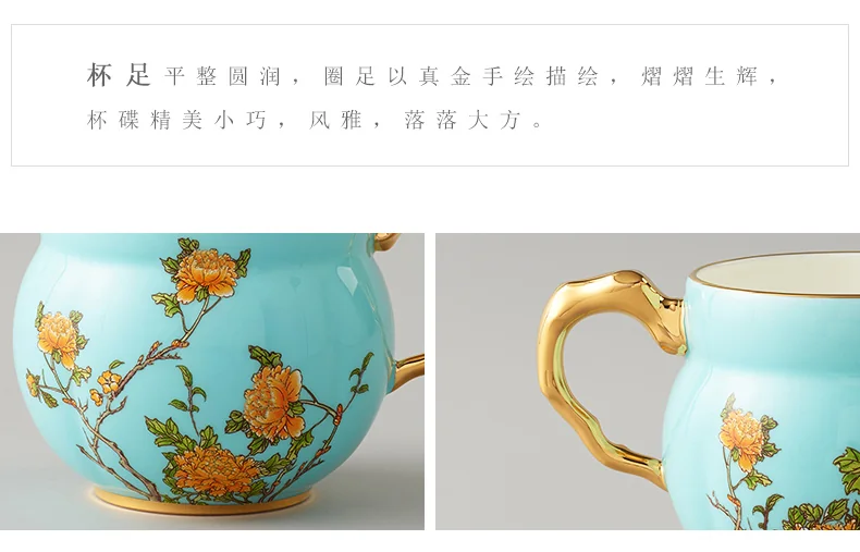 [Direct mail from China, delivery time is 10-15 days]  Auratic Chinese porcelain Yongfengyuan Madam porcelain West Lake blue harp and sesame cup detail image 8