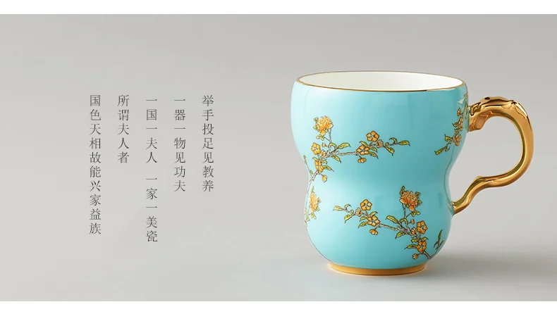 [Direct mail from China, delivery time is 10-15 days]  Auratic Chinese porcelain Yongfengyuan Madam porcelain West Lake blue harp and sesame cup detail image 9
