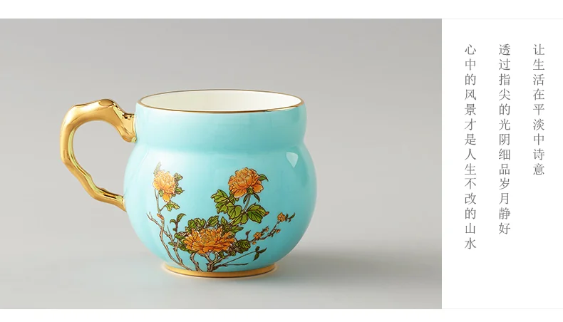 [Direct mail from China, delivery time is 10-15 days]  Auratic Chinese porcelain Yongfengyuan Madam porcelain West Lake blue harp and sesame cup detail image 10
