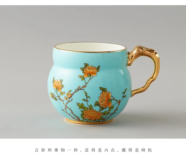 [Direct mail from China, delivery time is 10-15 days]  Auratic Chinese porcelain Yongfengyuan Madam porcelain West Lake blue harp and sesame cup detail image 12