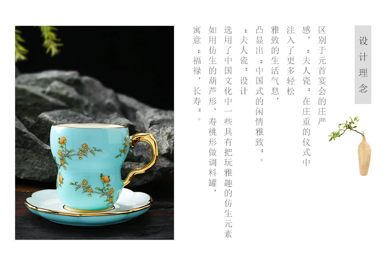 [Direct mail from China, delivery time is 10-15 days] Auratic China Porcelain Yongfengyuan single cup with 2 heads of orchid heart in West Lake blue detail image 3