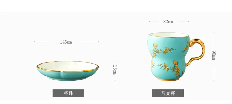 [Direct mail from China, delivery time is 10-15 days] Auratic China Porcelain Yongfengyuan single cup with 2 heads of orchid heart in West Lake blue detail image 5