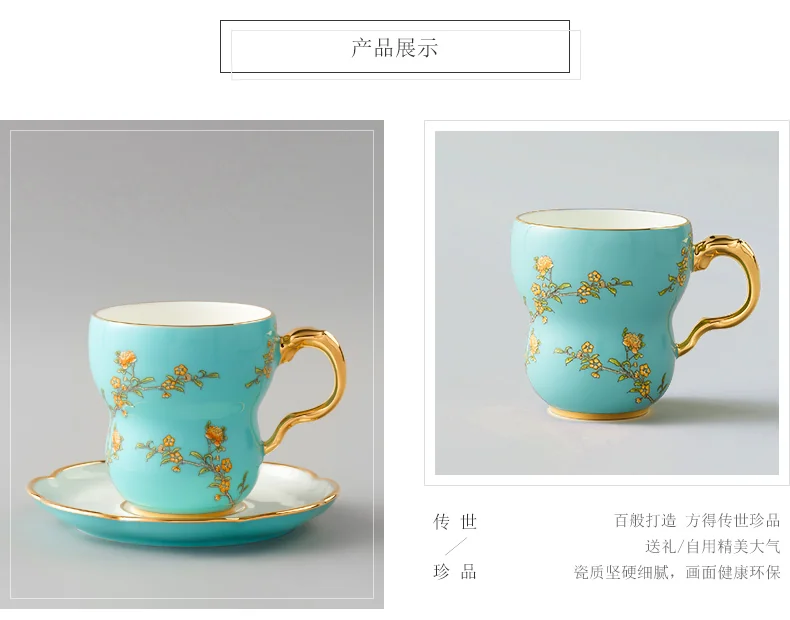 [Direct mail from China, delivery time is 10-15 days] Auratic China Porcelain Yongfengyuan single cup with 2 heads of orchid heart in West Lake blue detail image 6