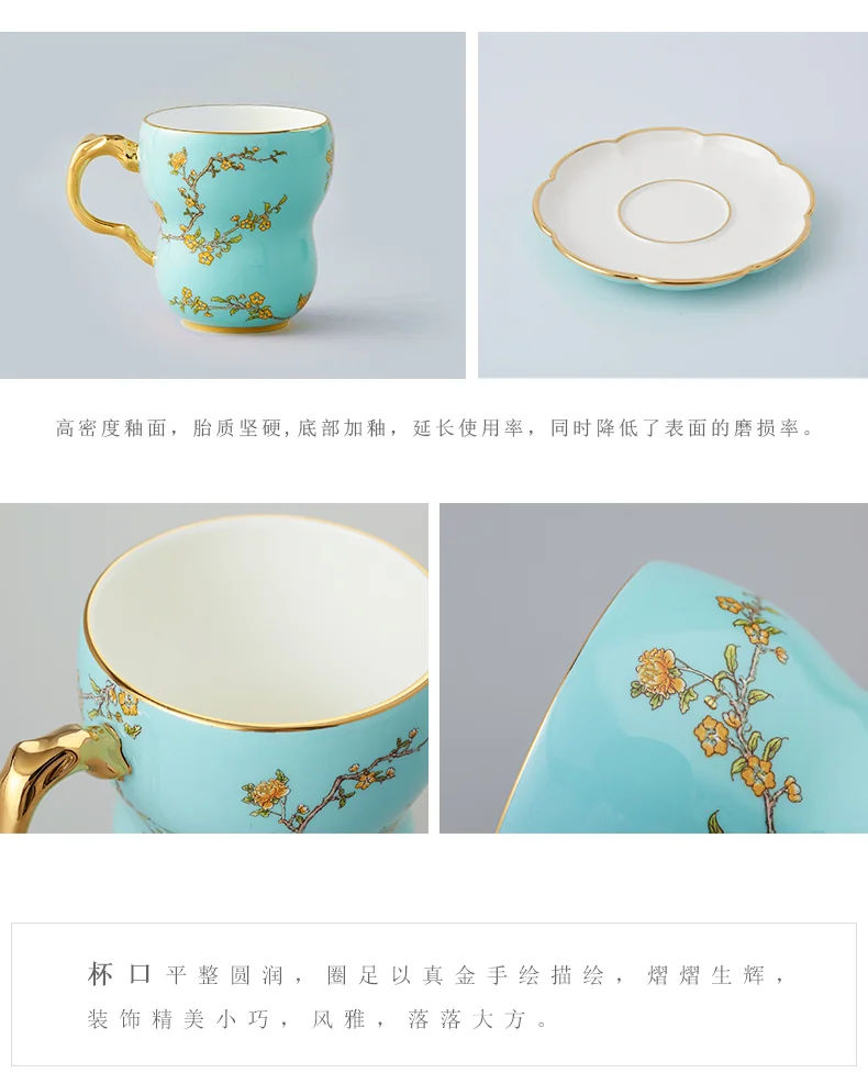 [Direct mail from China, delivery time is 10-15 days] Auratic China Porcelain Yongfengyuan single cup with 2 heads of orchid heart in West Lake blue detail image 7
