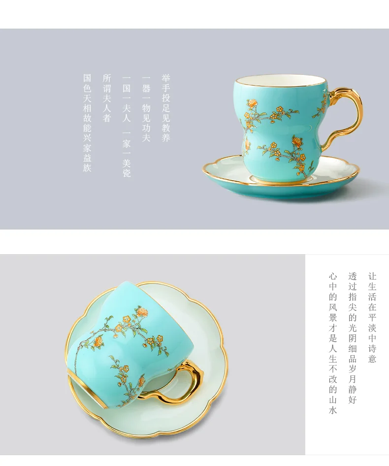 [Direct mail from China, delivery time is 10-15 days] Auratic China Porcelain Yongfengyuan single cup with 2 heads of orchid heart in West Lake blue detail image 8
