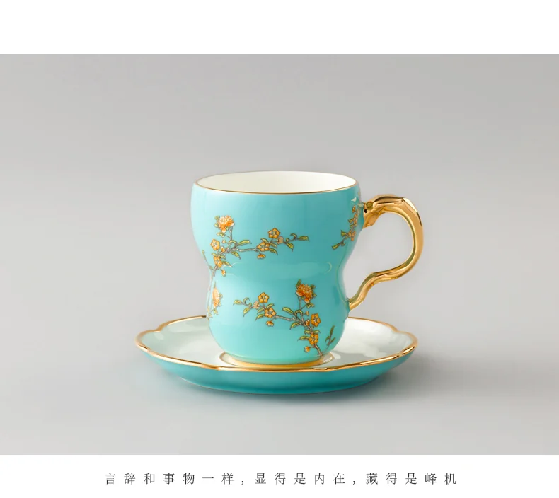 [Direct mail from China, delivery time is 10-15 days] Auratic China Porcelain Yongfengyuan single cup with 2 heads of orchid heart in West Lake blue detail image 9