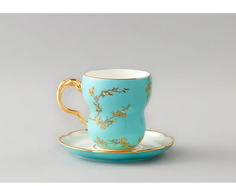 [Direct mail from China, delivery time is 10-15 days] Auratic China Porcelain Yongfengyuan single cup with 2 heads of orchid heart in West Lake blue detail image 10