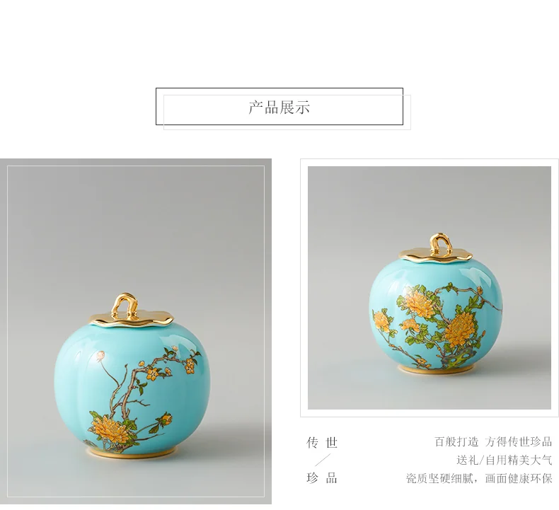 [China Direct Shipping, 5-7 days] [China Direct Shipping, 5-7 days] Auratic China Porcelain Yongfengyuan West Lake Blue 2 Heads Tea Canister (600ml) detail image 5