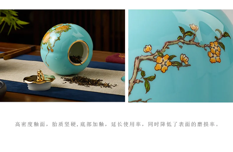 [China Direct Shipping, 5-7 days] [China Direct Shipping, 5-7 days] Auratic China Porcelain Yongfengyuan West Lake Blue 2 Heads Tea Canister (600ml) detail image 6