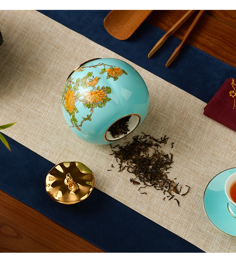 [China Direct Shipping, 5-7 days] [China Direct Shipping, 5-7 days] Auratic China Porcelain Yongfengyuan West Lake Blue 2 Heads Tea Canister (600ml) detail image 8