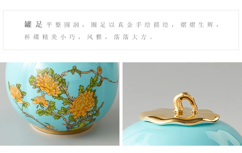 [China Direct Shipping, 5-7 days] [China Direct Shipping, 5-7 days] Auratic China Porcelain Yongfengyuan West Lake Blue 2 Heads Tea Canister (600ml) detail image 9