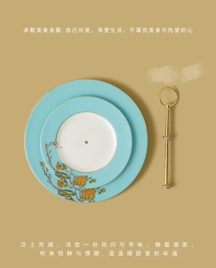 [China Direct Shipping, 5-7 days] Auratic China Porcelain Yongfengyuan 2-head Cake Set in West Lake Blue detail image 10