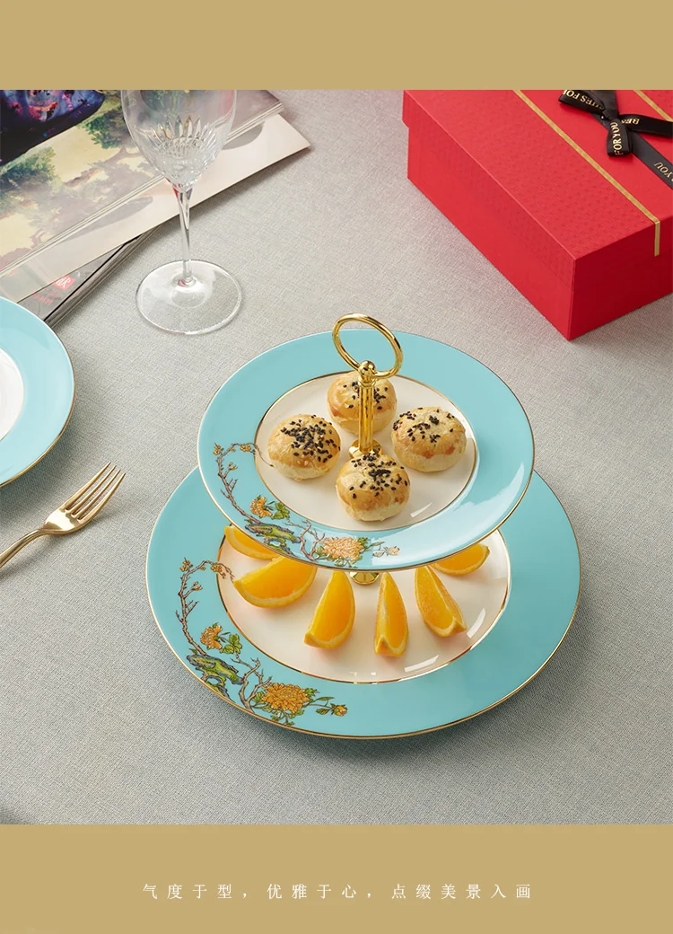 [China Direct Shipping, 5-7 days] Auratic China Porcelain Yongfengyuan 2-head Cake Set in West Lake Blue detail image 12
