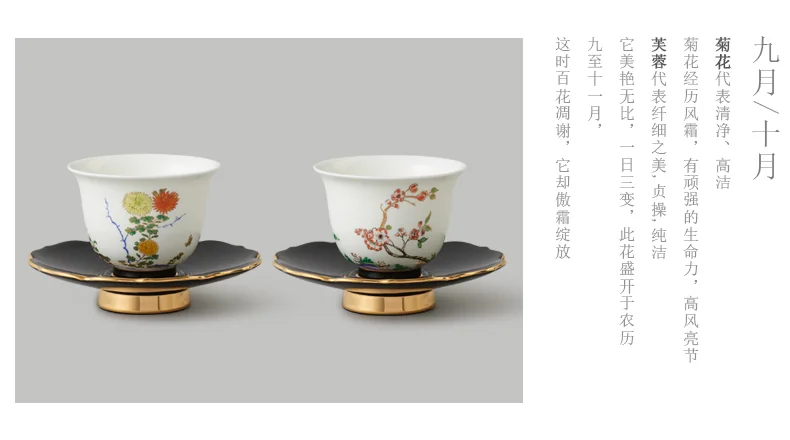 【China Direct Shipping, 10-15 days】Auratic Guochen Yongfengyuan Lady Porcelain Pomegranate Home 2 Heads Travelling Tea Set (12 Flower Patterns) detail image 14