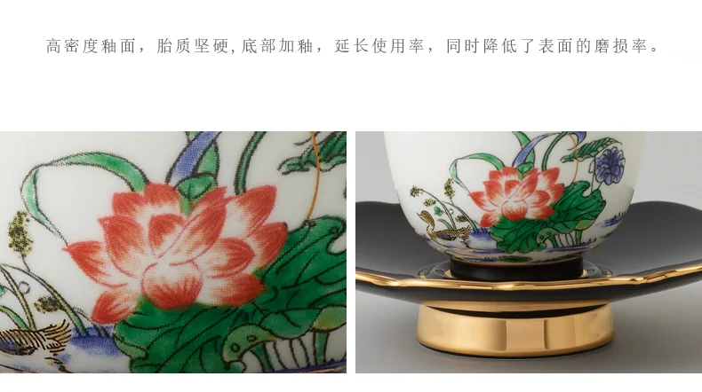 【China Direct Shipping, 10-15 days】Auratic Guochen Yongfengyuan Lady Porcelain Pomegranate Home 2 Heads Travelling Tea Set (12 Flower Patterns) detail image 16
