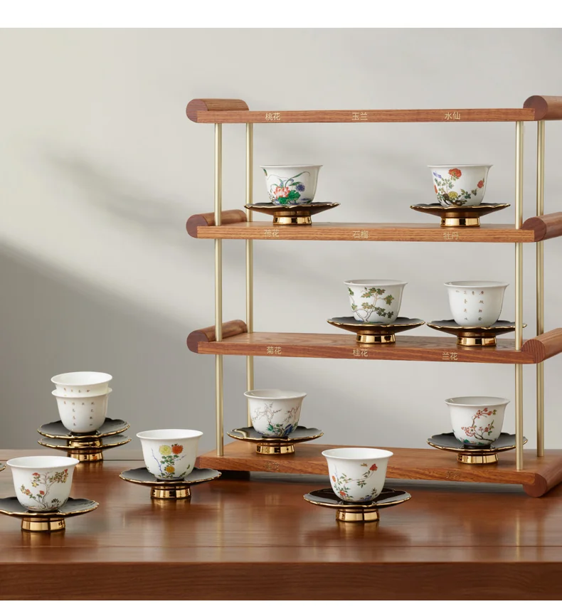 【China Direct Shipping, 10-15 days】Auratic Guochen Yongfengyuan Lady Porcelain Pomegranate Home 2 Heads Travelling Tea Set (12 Flower Patterns) detail image 18