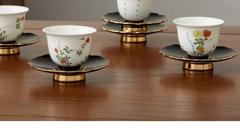 【China Direct Shipping, 10-15 days】Auratic Guochen Yongfengyuan Lady Porcelain Pomegranate Home 2 Heads Travelling Tea Set (12 Flower Patterns) detail image 2
