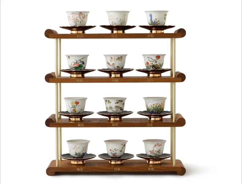 【China Direct Shipping, 10-15 days】Auratic Guochen Yongfengyuan Lady Porcelain Pomegranate Home 2 Heads Travelling Tea Set (12 Flower Patterns) detail image 4