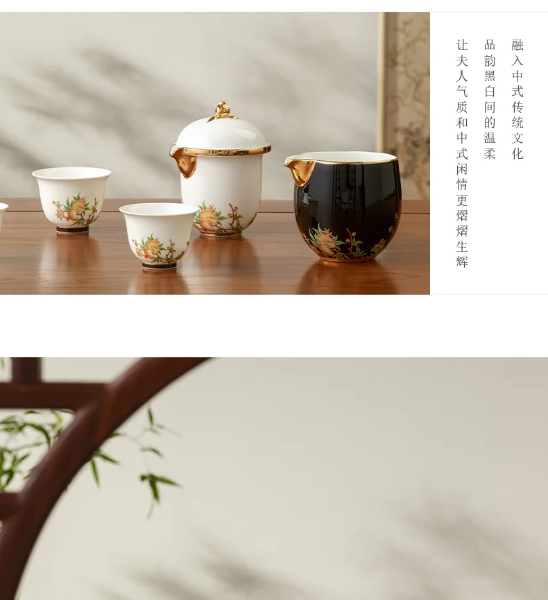 [China Direct Shipping, Time Limit 5-7 Days] Auratic Guochen Yongfengyuan Lady's Porcelain Pomegranate Homestead 6 Heads Travel Set (210ml) detail image 11