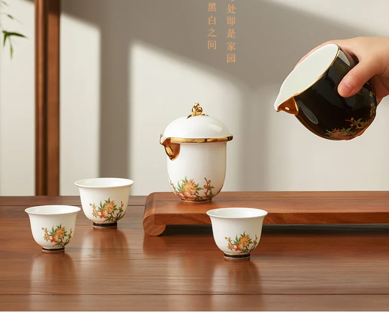 [China Direct Shipping, Time Limit 5-7 Days] Auratic Guochen Yongfengyuan Lady's Porcelain Pomegranate Homestead 6 Heads Travel Set (210ml) detail image 2