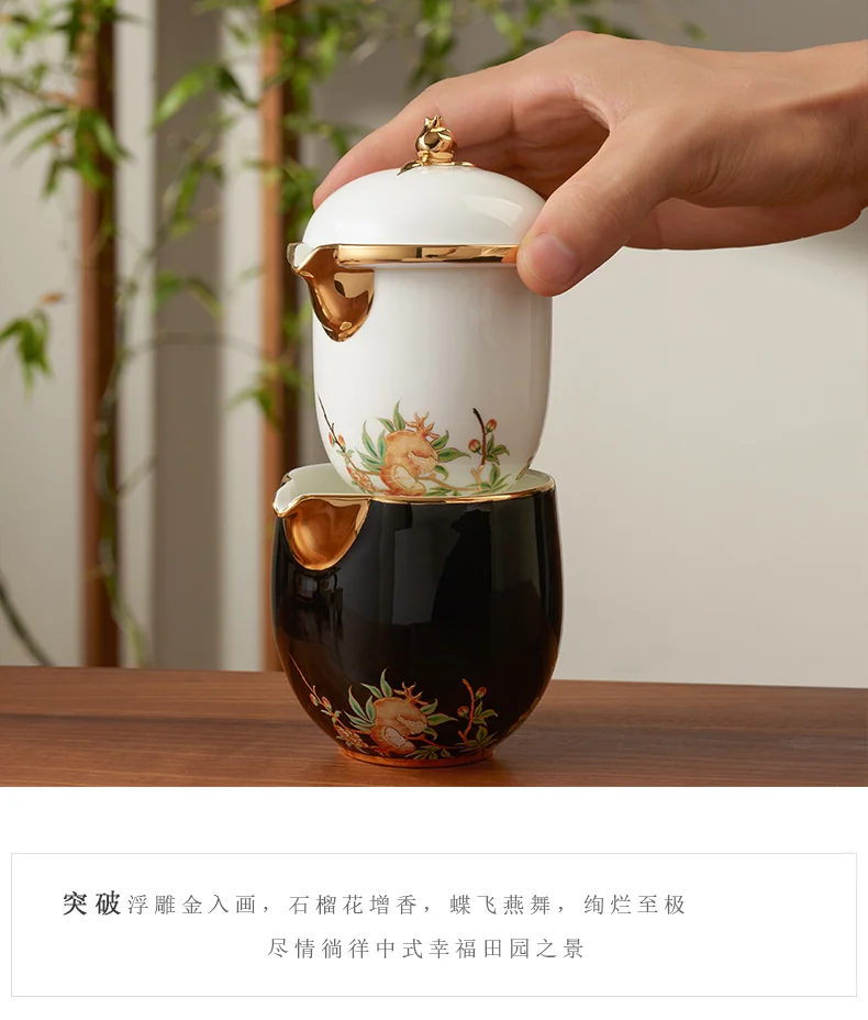 [China Direct Shipping, Time Limit 5-7 Days] Auratic Guochen Yongfengyuan Lady's Porcelain Pomegranate Homestead 6 Heads Travel Set (210ml) detail image 9