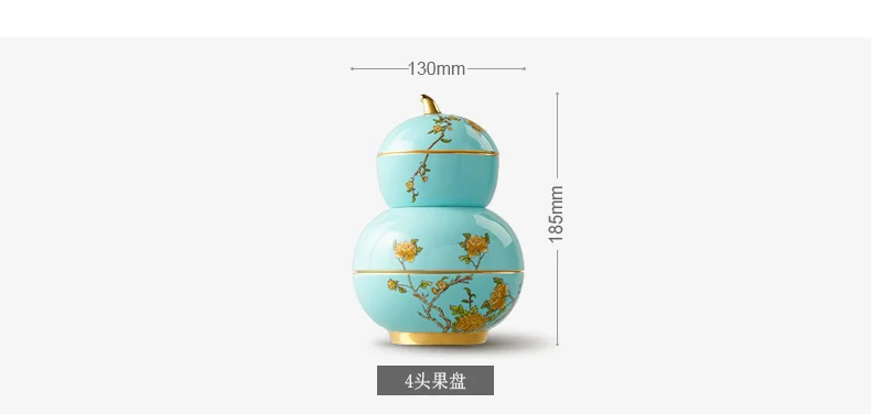 [China Direct Shipping, 5-7 days] Auratic China Porcelain Yongfengyuan 4-head Fortune Fruit Plate in West Lake Blue (130mm) detail image 5