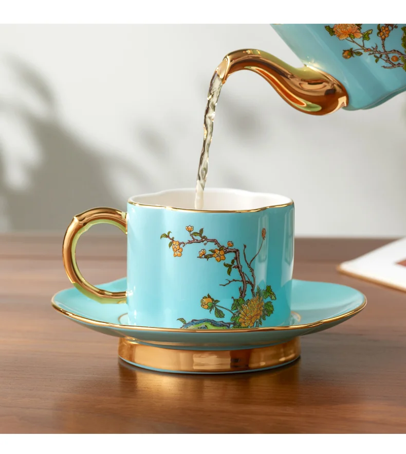 [Direct mail from China, delivery time is 10-15 days] Auratic China Porcelain Yongfengyuan West Lake Blue 4 Head Tea Set (180ml) detail image 6
