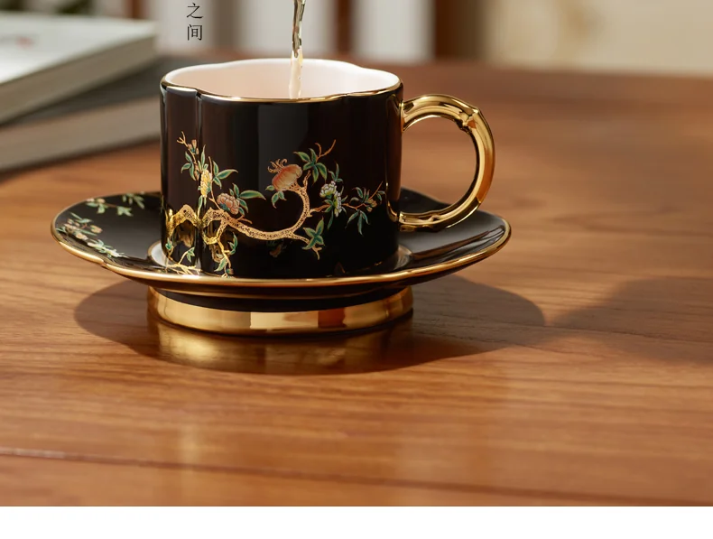 【China Direct Shipping, 10-15 days】Auratic Guochen Yongfengyuan Lady Porcelain Pomegranate Home 4 Head Tea Set (180ml) detail image 2