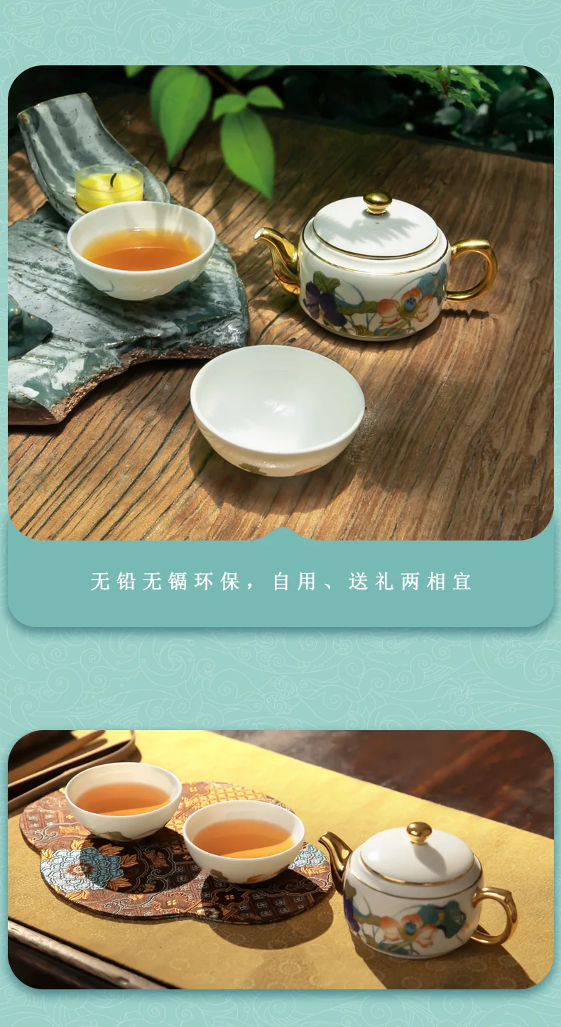 [China Direct Shipping, 10-15 days] Auratic Guochen Yongfengyuan Happiness and Harmony 4 Heads Travelling Tea Set (100ml) detail image 13
