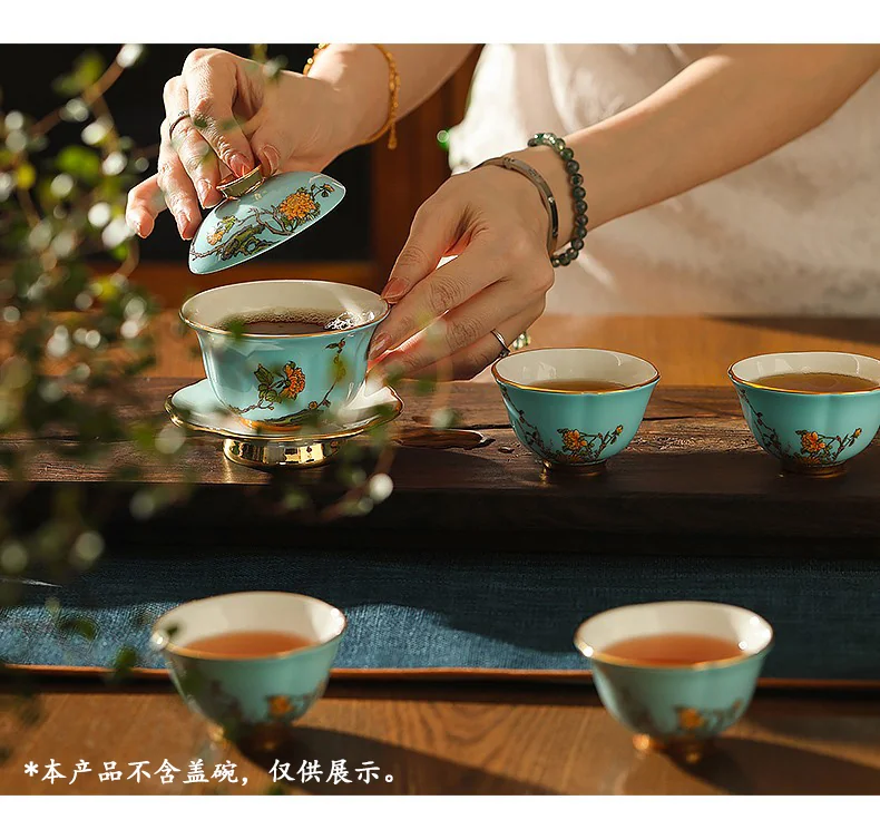 Auratic, "Mrs. Porcelain·West Lake Blue", Portable Travel Tea Set, 6 Pieces detail image 16
