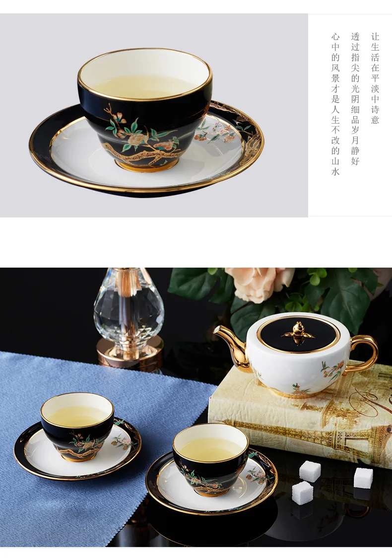 【China Direct Shipping, 5-7 days】Auratic Guochen Yongfengyuan Lady Porcelain 6 Heads Chinese Tea Set (220ml) detail image 10