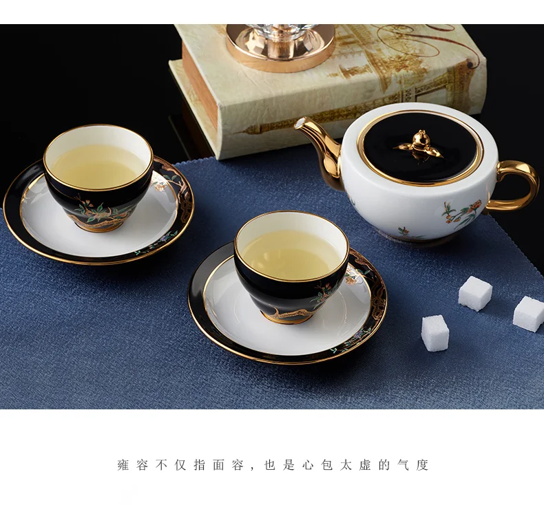 【China Direct Shipping, 5-7 days】Auratic Guochen Yongfengyuan Lady Porcelain 6 Heads Chinese Tea Set (220ml) detail image 12