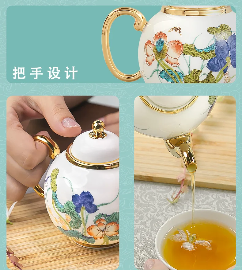[China Direct Shipping, 5-7days] Auratic Guochen Yongfengyuan Happiness and Harmony 6-head Tea Set detail image 16