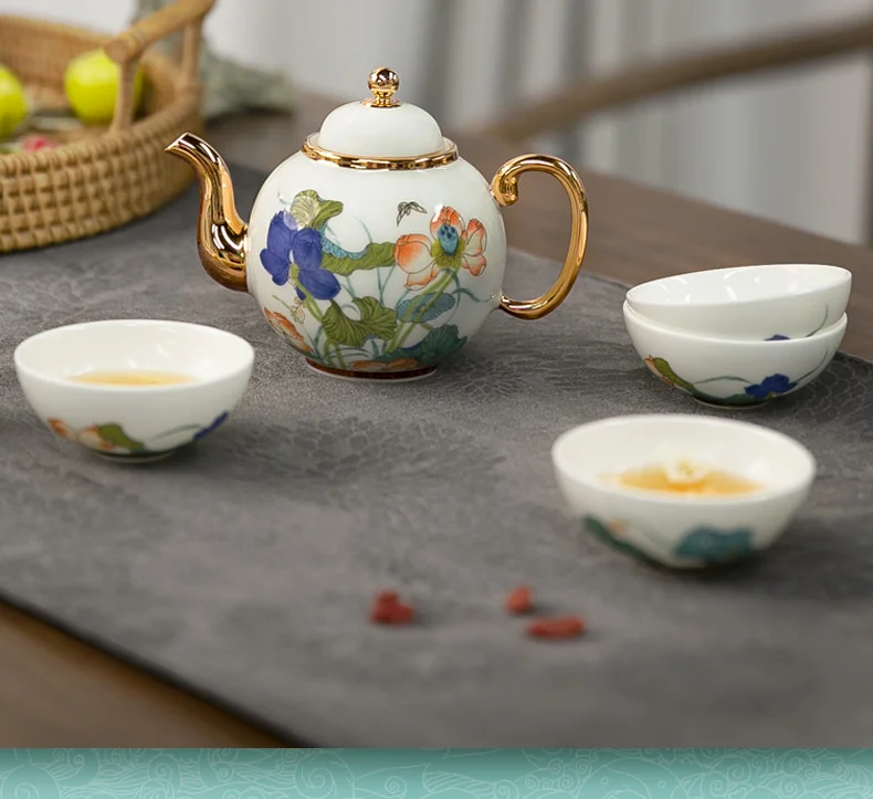 [China Direct Shipping, 5-7days] Auratic Guochen Yongfengyuan Happiness and Harmony 6-head Tea Set detail image 2