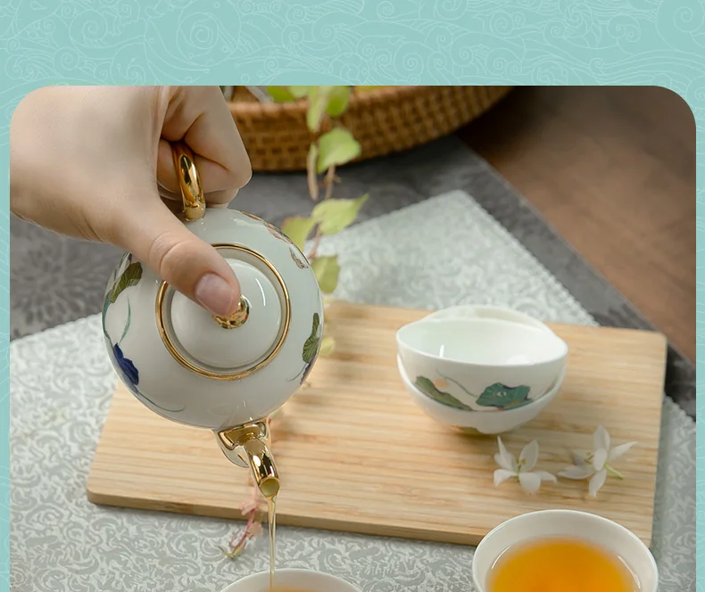 [China Direct Shipping, 5-7days] Auratic Guochen Yongfengyuan Happiness and Harmony 6-head Tea Set detail image 23