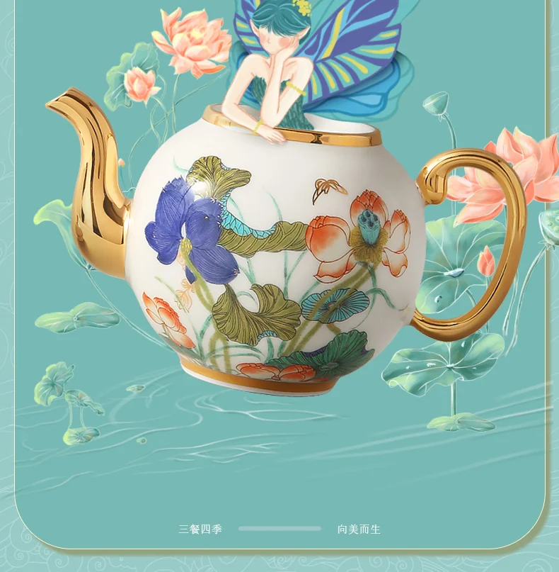 [China Direct Shipping, 5-7days] Auratic Guochen Yongfengyuan Happiness and Harmony 6-head Tea Set detail image 8
