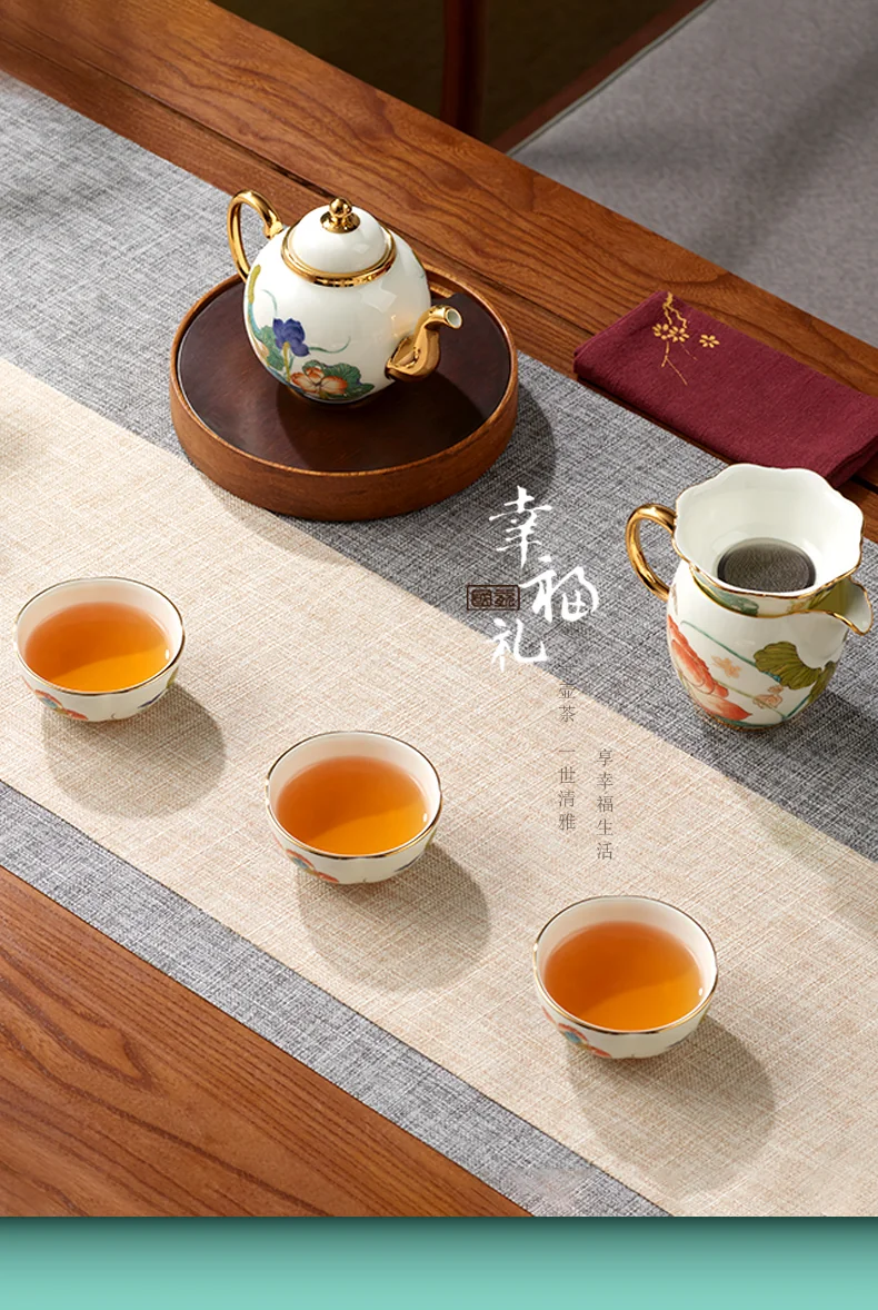 [China Direct Shipping, 5-7days] Auratic Guochen Yongfengyuan Happiness and Harmony 8 Heads Tea Set (4pcs) detail image 1