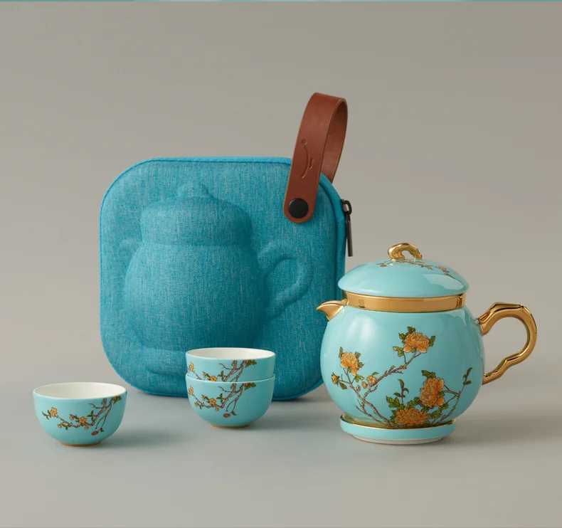 Auratic, "Mrs. Porcelain·West Lake Blue", Portable Travel Tea Set, 7 Pieces detail image 17