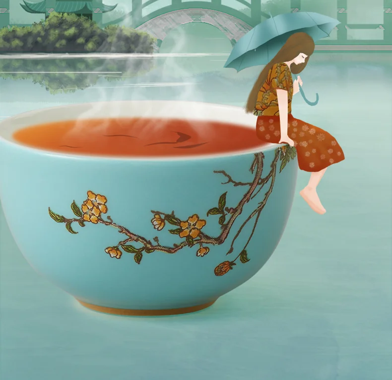 Auratic, "Mrs. Porcelain·West Lake Blue", Portable Travel Tea Set, 7 Pieces detail image 10