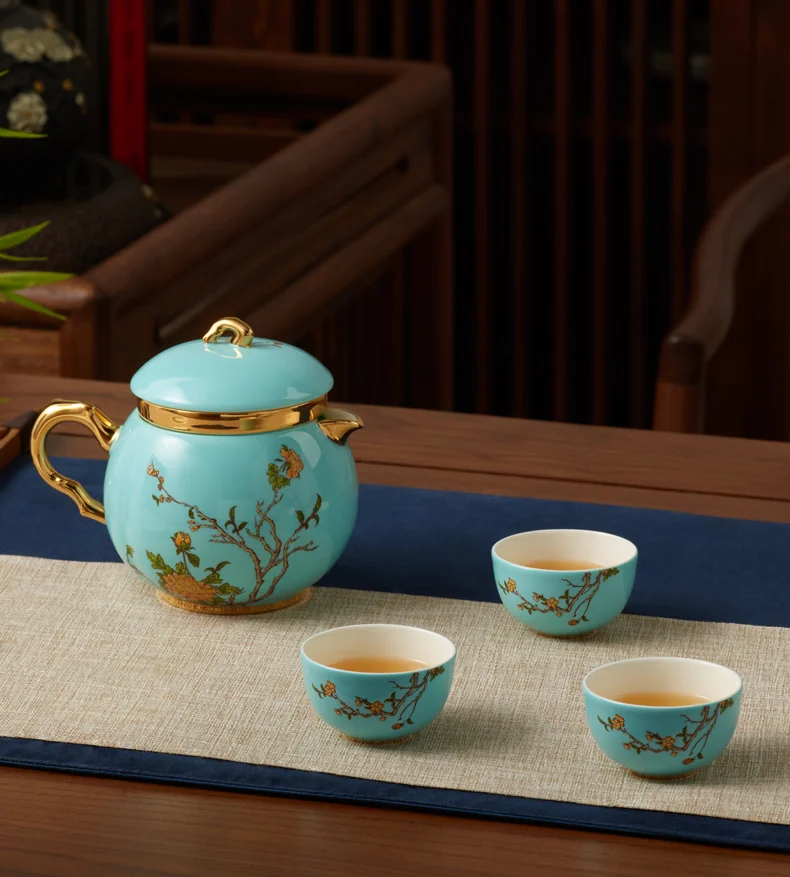 Auratic, "Mrs. Porcelain·West Lake Blue", Portable Travel Tea Set, 7 Pieces detail image 13