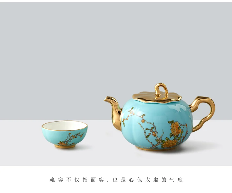 [China Direct Shipping, 5-7 days] Auratic China Porcelain Yongfengyuan 8-head Tea Set in West Lake Blue detail image 13